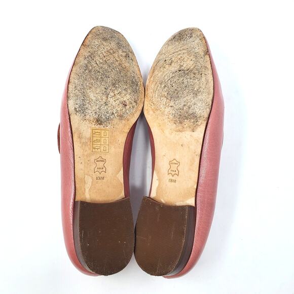 Tory Burch Jessa Loafers Slip On Square Toe Leather Rosy Pink Gold Size 8.5M - Picture 7 of 11
